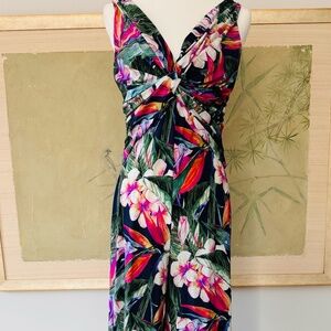 La Petite Robe Chiara Boni Sleeveless Tropical Print Jumpsuit